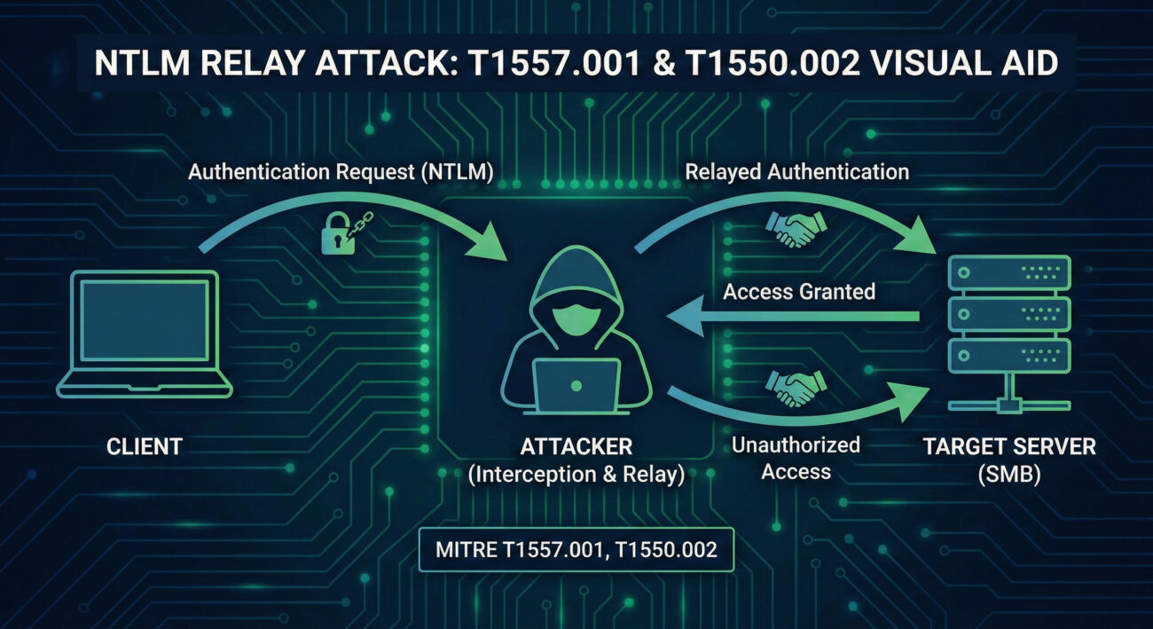 NTLM phase-out attack flow: NTLM relay and pass-the-hash diagram
