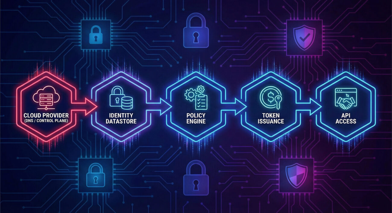 cloud outage identity resilience diagram – dependency chain from cloud infrastructure to final API access