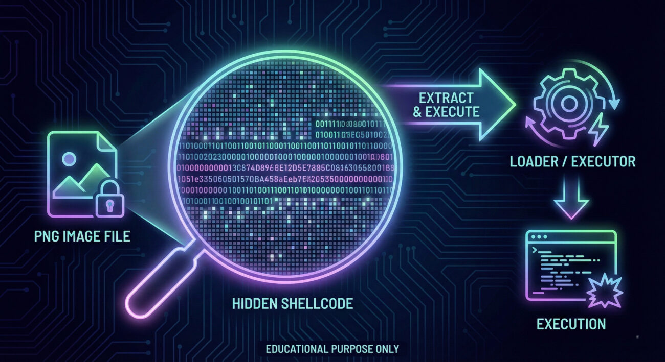 Steganography in APT28 CVE-2026-21509 attack using PNG image to hide shellcode