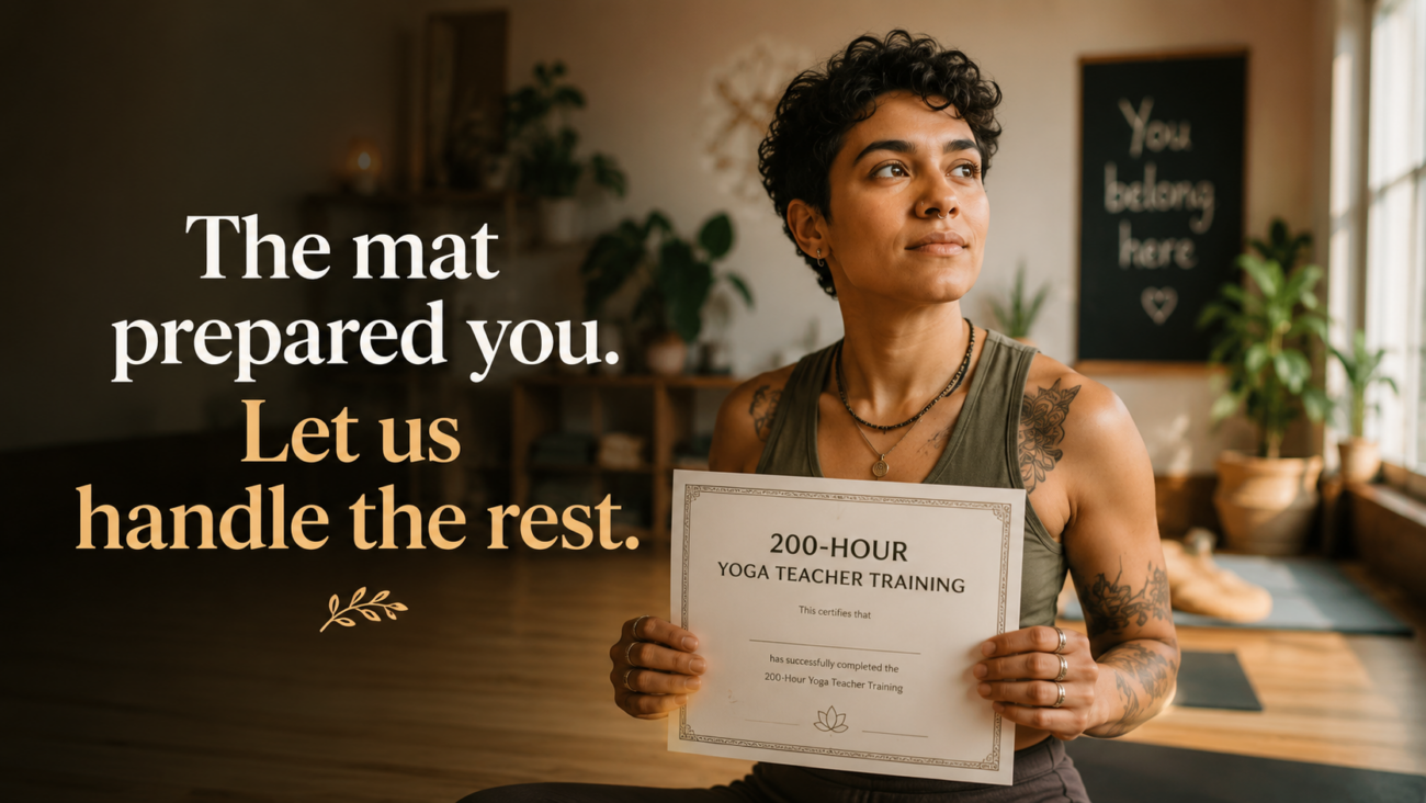 : Your 200-hour training taught you everything about anatomy, sequencing, and philosophy. But what about pricing, booking systems, and building a sustainable income? Here's what's missing — and how to fill it.