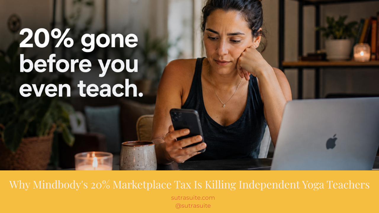 : Mindbody charges up to 20% commission on every new student who finds you through their marketplace app. Here's what that's actually costing you — and what to do about it.