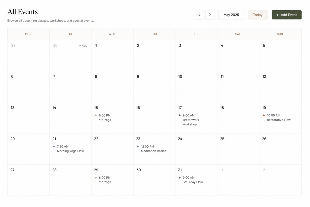 White Label 857c56aa sutrasuite calendar events